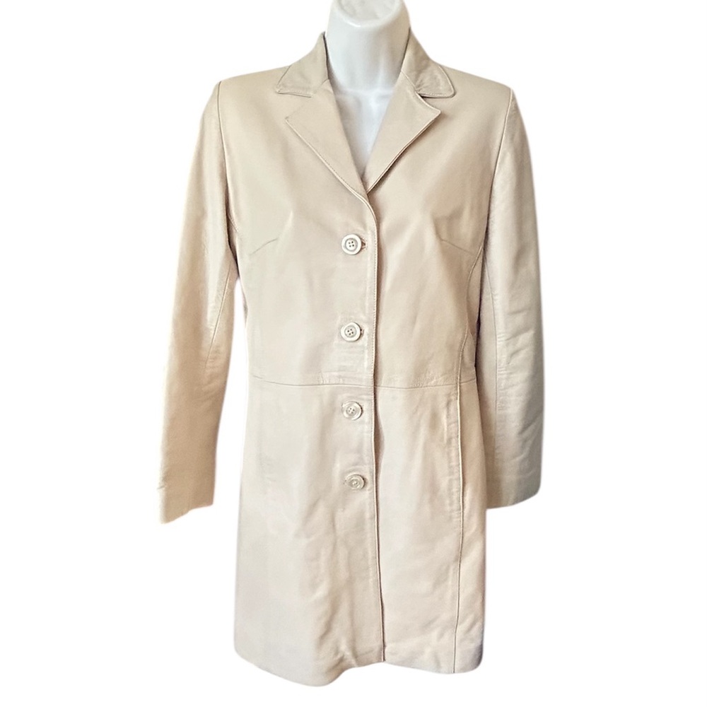 Vera Pelle cream leather jacket, Size S 🔥